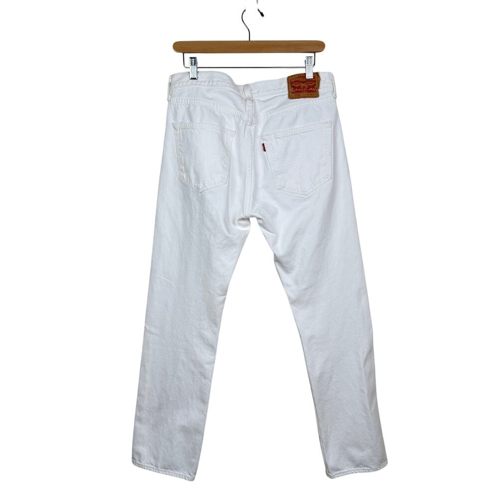 Levi's 501 Original Jeans White Cotton Straight Leg Button Fly 31x30
